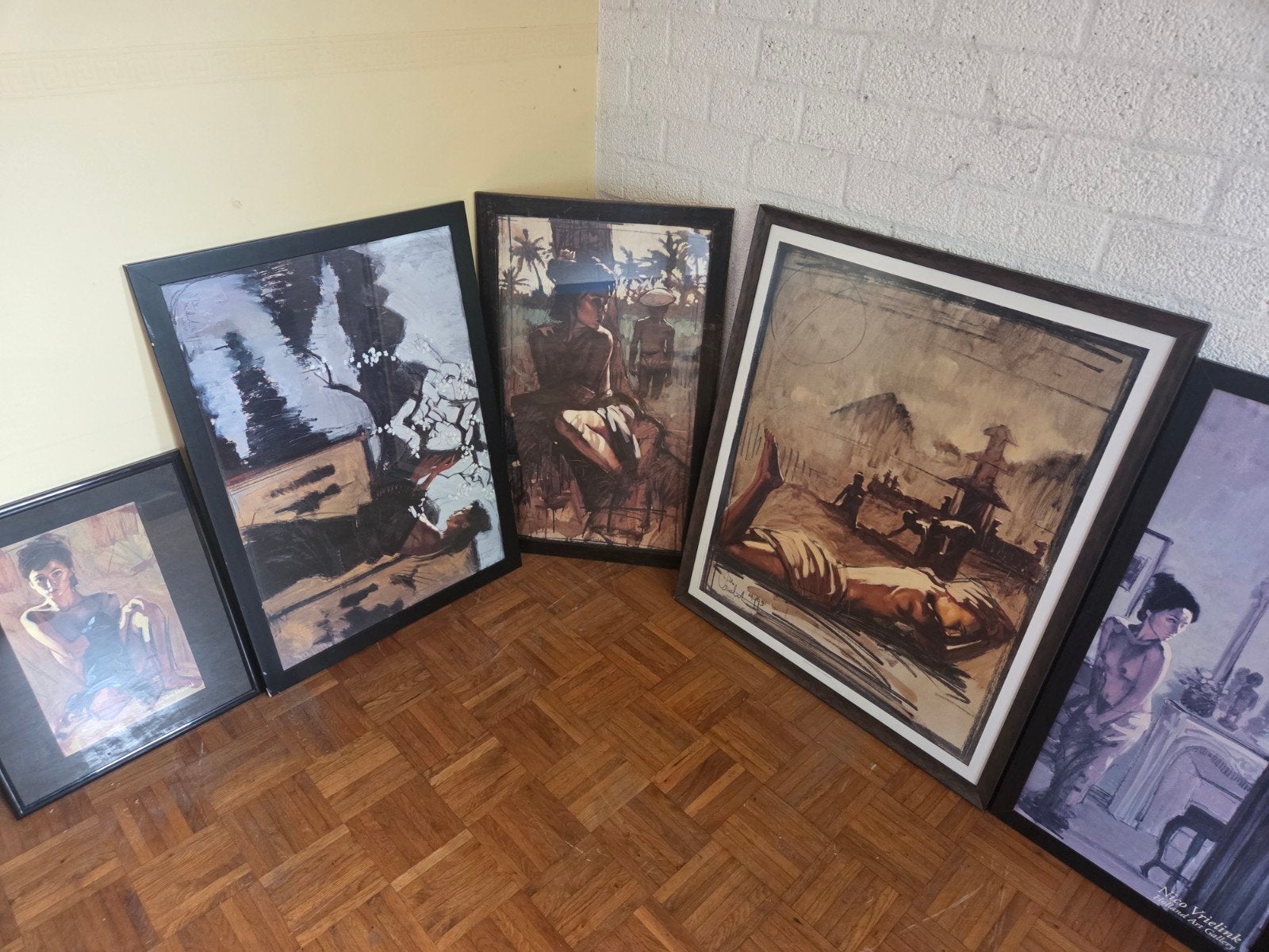 Collectie ingelijst werk van Nico Vrielink, Antiek en Kunst, Ophalen