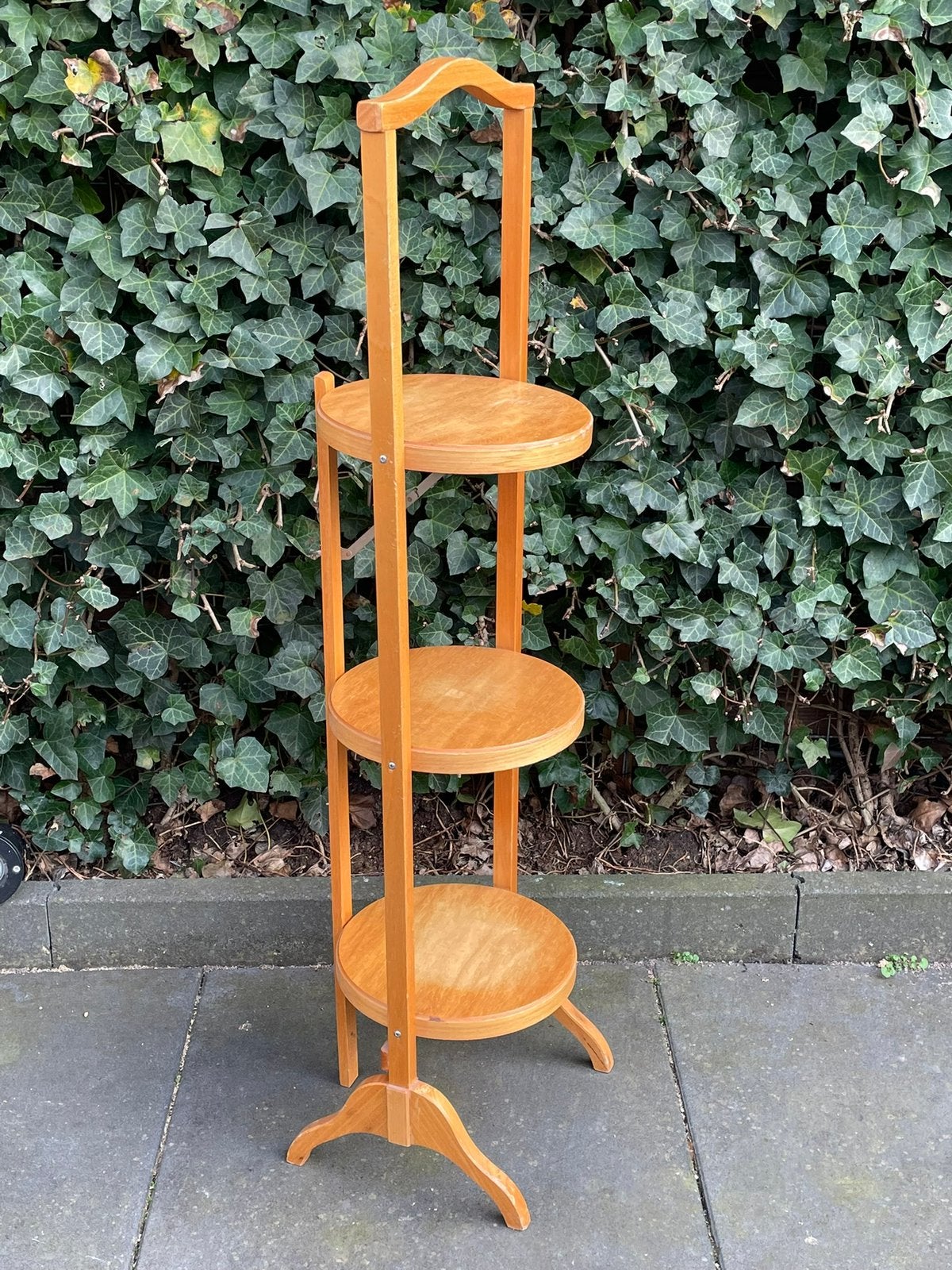 Vintage Houten Plantenstandaard Plantentafeltje Inklapbaar, Ophalen, Zo goed als nieuw