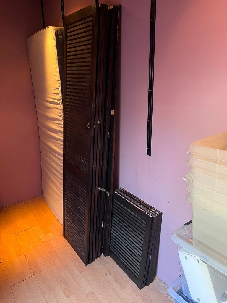 louvre deuren 2meter x 49cm (7stuks) + extra, Ophalen, Gebruikt, Binnendeur, 200 tot 215 cm