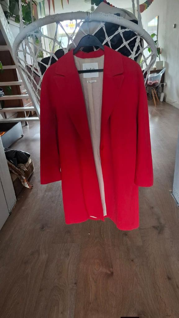 Ba&sh manteljas rood, Ophalen of Verzenden, Zo goed als nieuw, Maat 38/40 (M), Rood