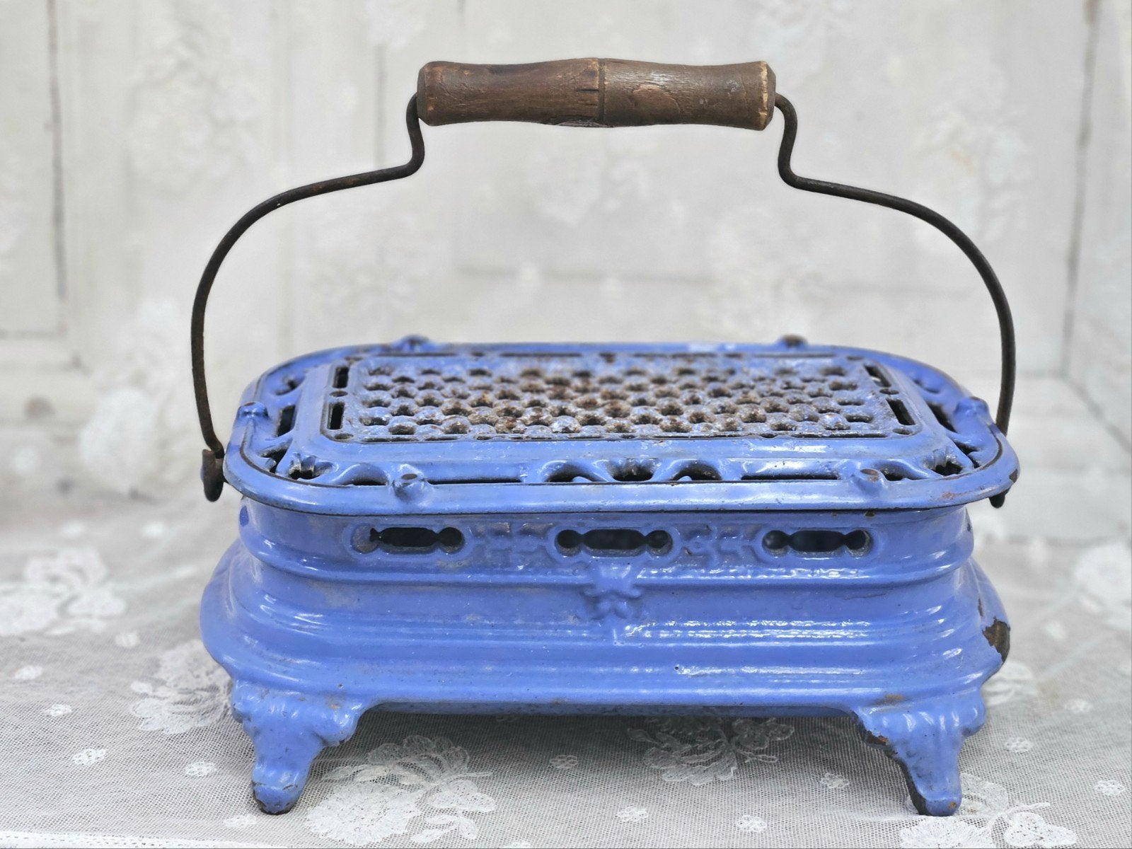 Lavendelblauw stoofje, Antiek en Kunst, Ophalen of Verzenden