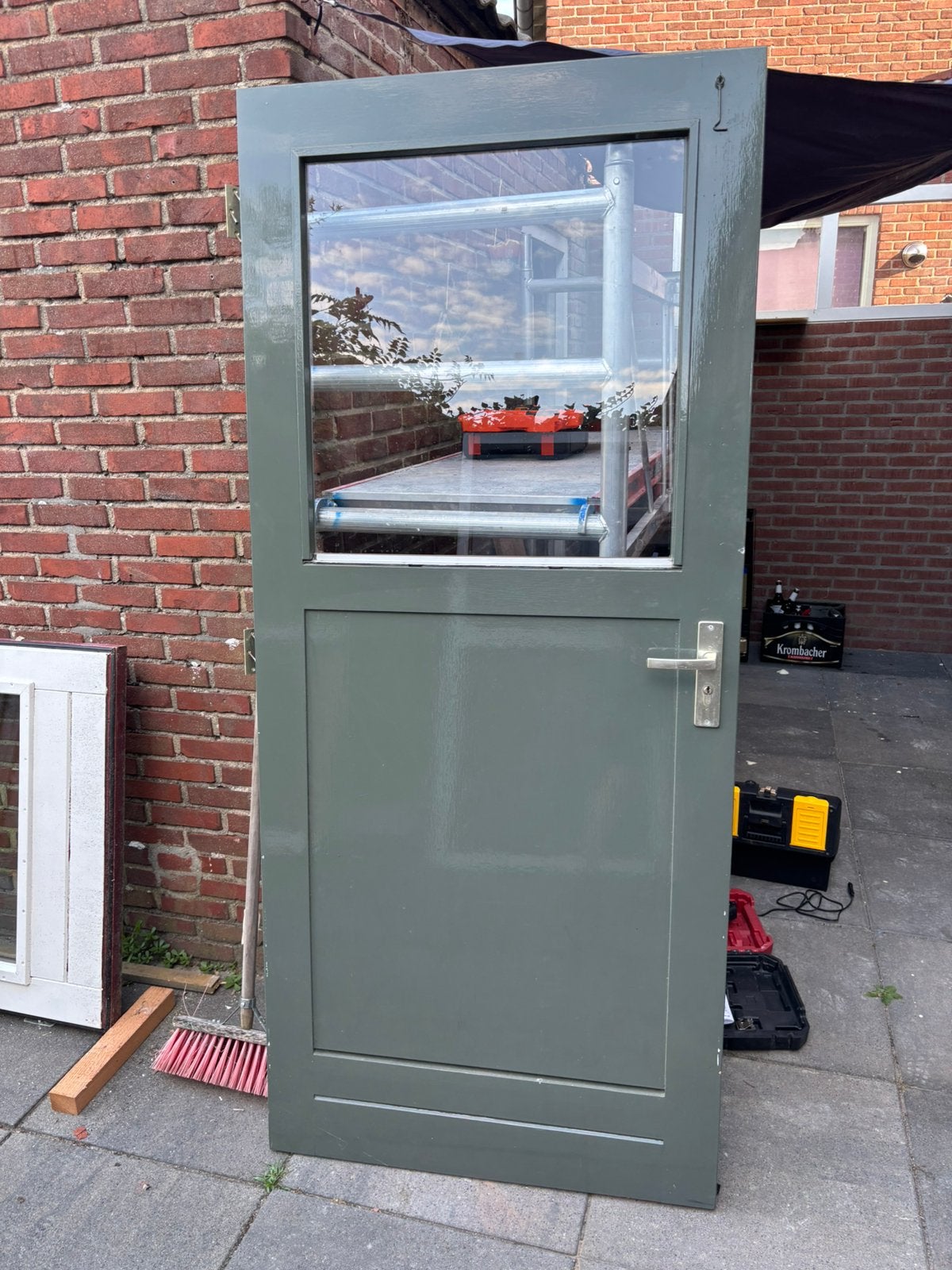 Schuurdeur stomp rechtsdraaiend, Ophalen, 200 tot 215 cm, Glas, Buitendeur