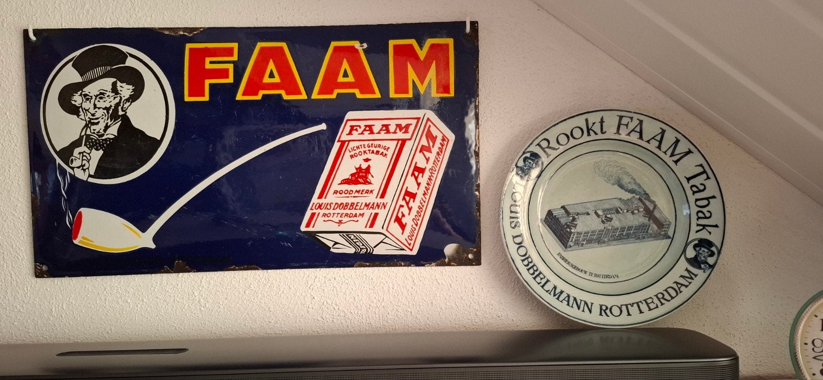 Delfs Blauw bordje FAAM Tabak!!!, Verzamelen, Ophalen of Verzenden, Reclamebord