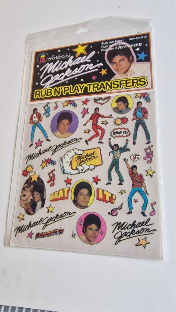Vintage Michael Jackson Rub 'N' Play Transfers (1984), Ophalen of Verzenden, Nieuw