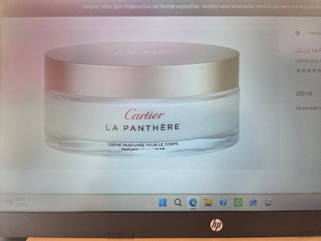 Cartier La Panthère  Body Cream 200 ml, Ophalen of Verzenden, Gebruikt, Bodylotion, Crème of Olie