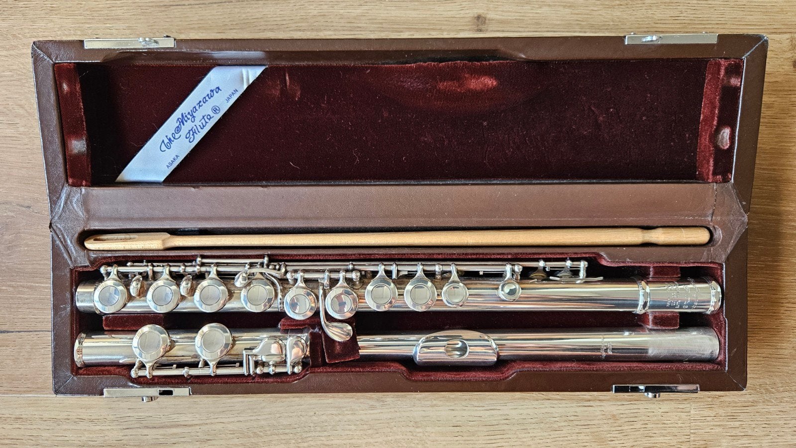 Miyazawa MS95-SE Dwarsfluit in uitstekende staat, Ophalen, Gebruikt, Dwarsfluit, Met koffer of tas