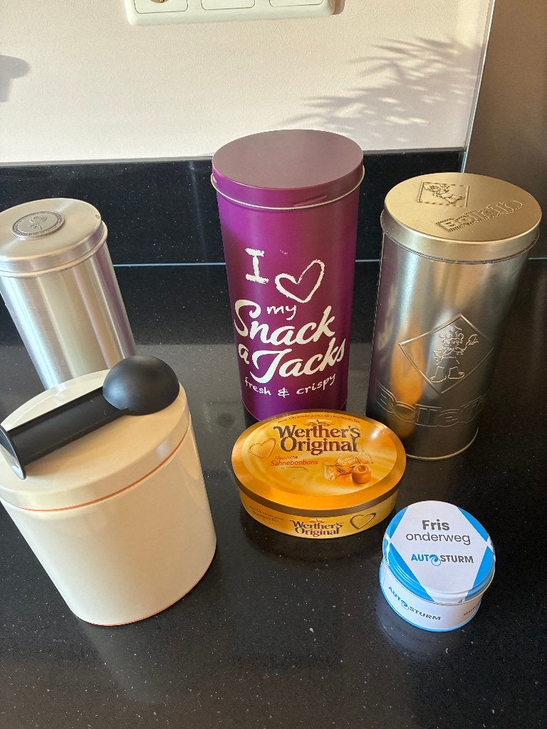 Blikken Bolletje,SnackJacks,Werthers,Sturm Asblik,Brabantia, Ophalen of Verzenden, Gebruikt, Overige