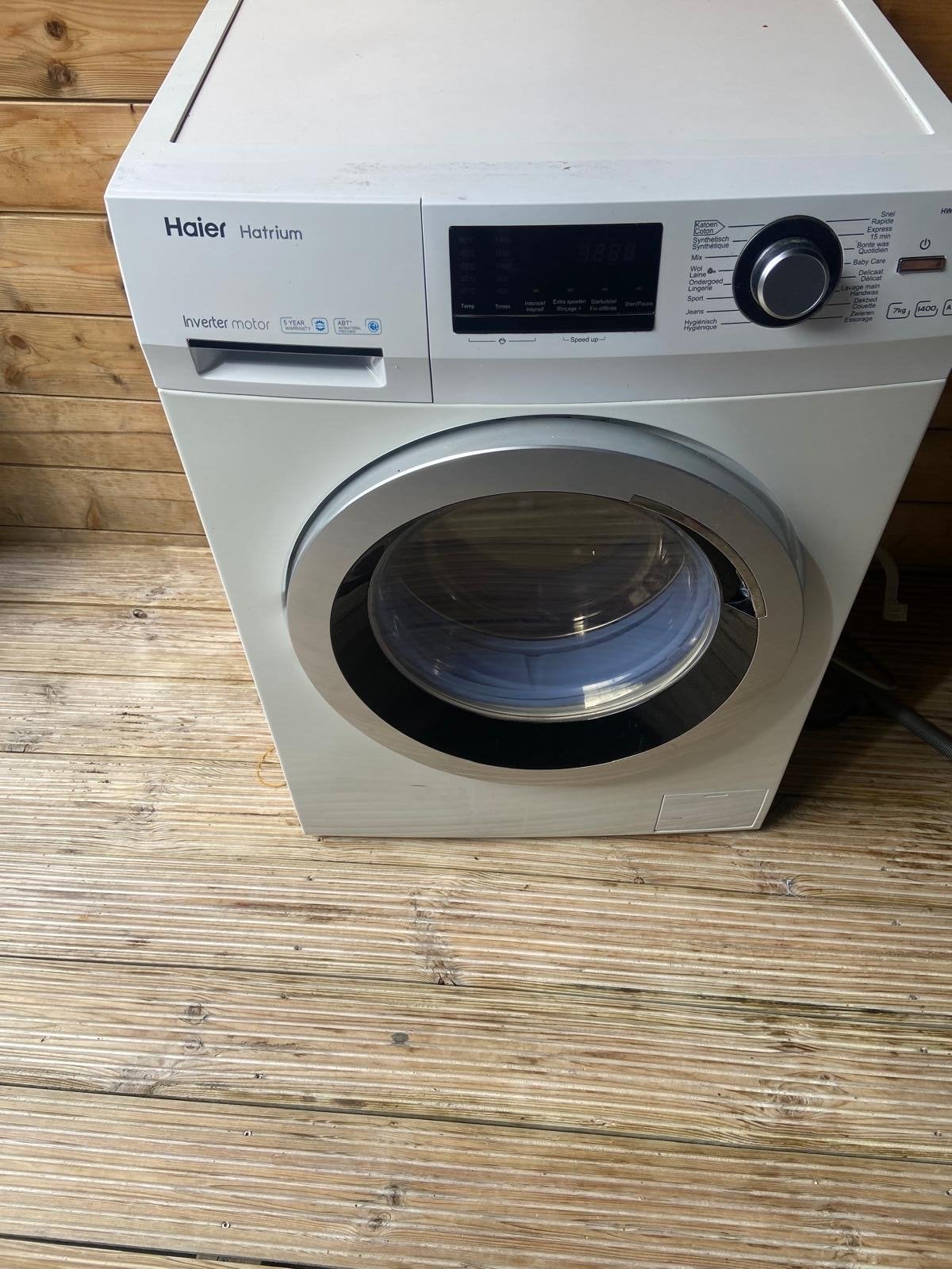 Haier Hatrium Wasmachine - Inverter Motor - 7kg, Ophalen, Gebruikt, Voorlader, Kort programma
