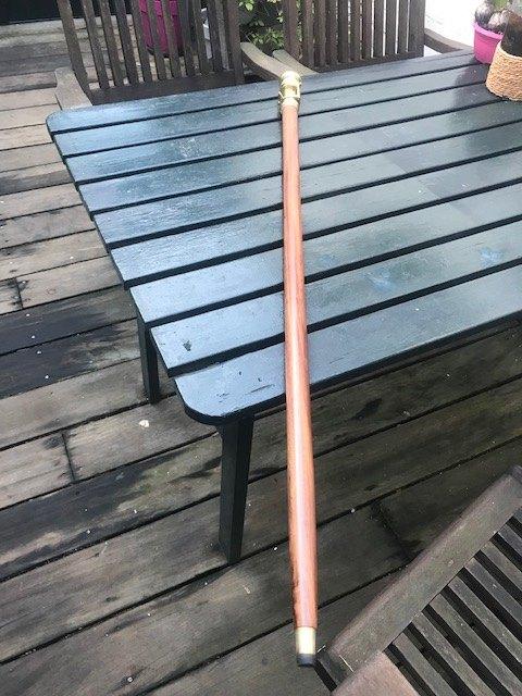 mooie wandelstok/flaneerstok met kijker, hout en koper, Ophalen of Verzenden, Zo goed als nieuw