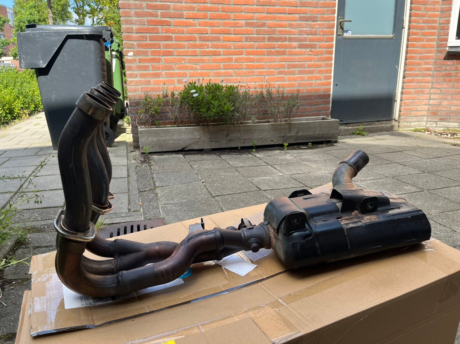 Uitlaat systeem GSXR 600 750 2008 tot 2010 voorbochten, Ophalen of Verzenden, Gebruikt