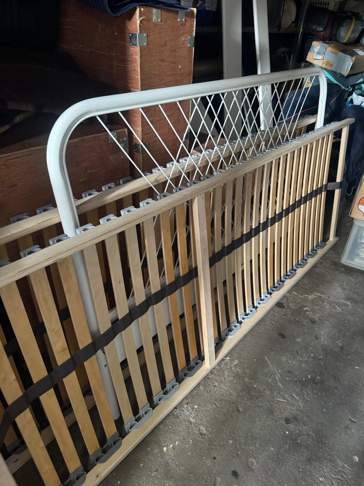Bed metaal IKEA 1.40 breed, Ophalen, Tweepersoons, 140 cm, Zo goed als nieuw
