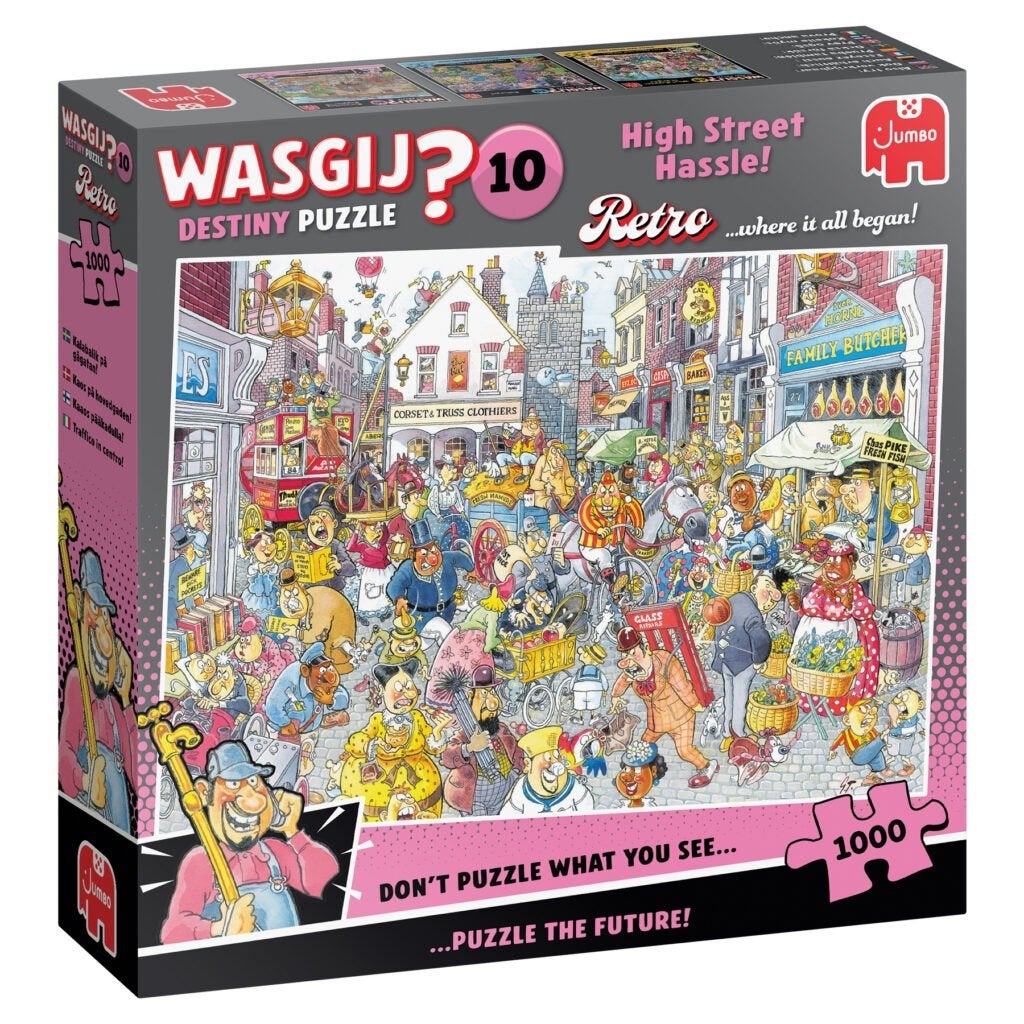 Wasgij Retro Destiny 10 Chaos in de Winkelstraat 1000 stukje, Ophalen of Verzenden, 500 t/m 1500 stukjes, Nieuw, Legpuzzel