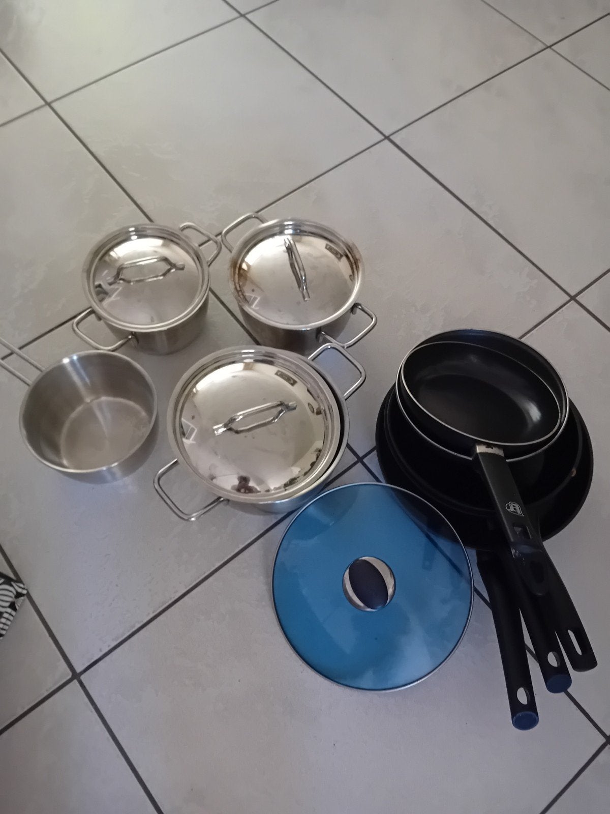 Pannen  3 en 1 steelpan  en koekenpannen, Huis en Inrichting, Ophalen, Rvs, Pannenset