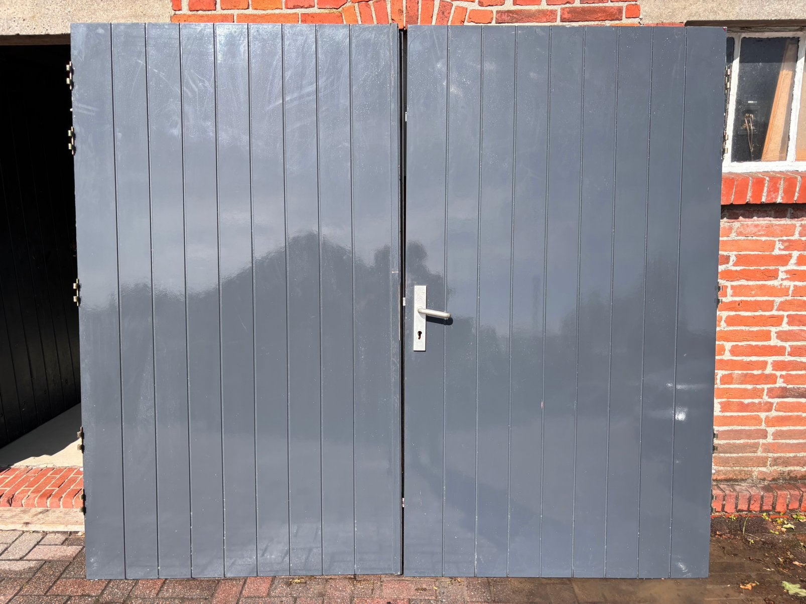 Zeer nette dubbele garagedeuren (Northgo), Doe-het-zelf en Verbouw, Ophalen, Garagedeur, Zo goed als nieuw, 120 cm of meer