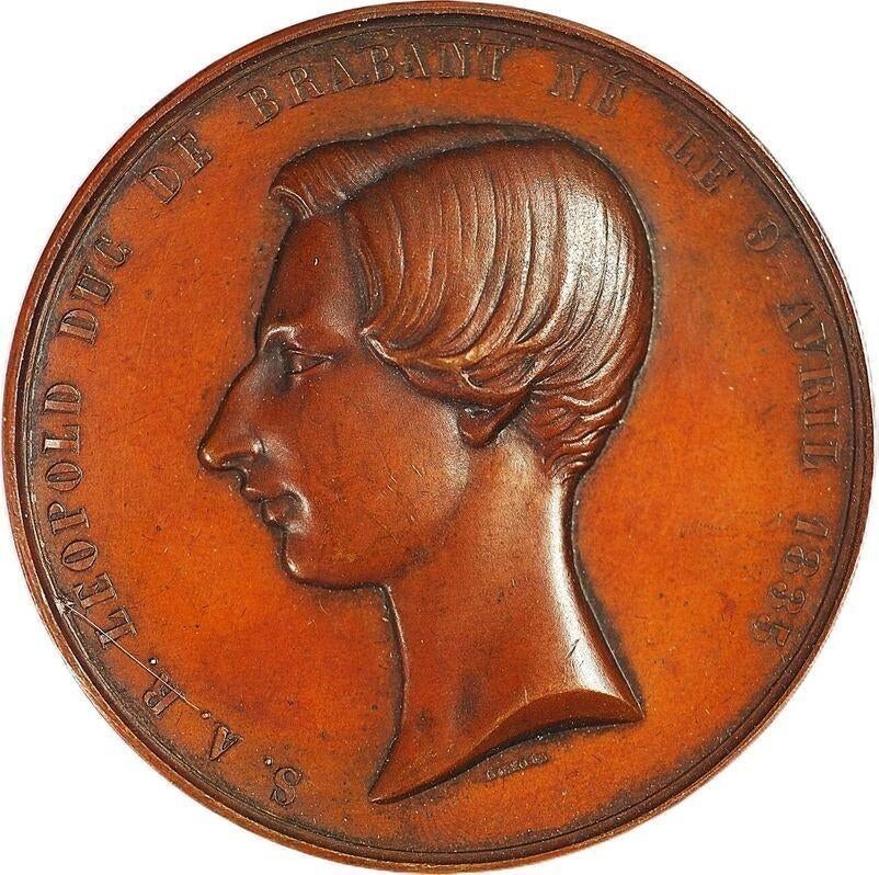 België penning 1853 Leopold II, hertog Brabant Dubois EF, Postzegels en Munten, Penningen en Medailles, Ophalen of Verzenden, Overige materialen