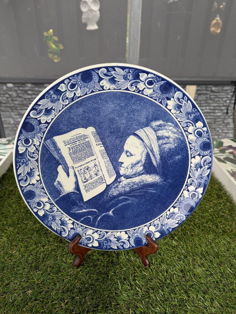 Delfts blauw wandbord Rembrandt's moeder, Antiek en Kunst, Ophalen of Verzenden