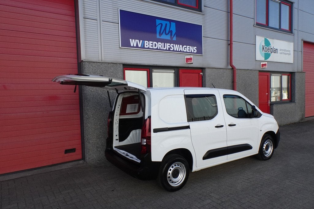 Peugeot Partner 1.5 BlueHDI Premium met achterklep airco, Auto's, Voorwielaandrijving, Stof, 4 cilinders, Wit