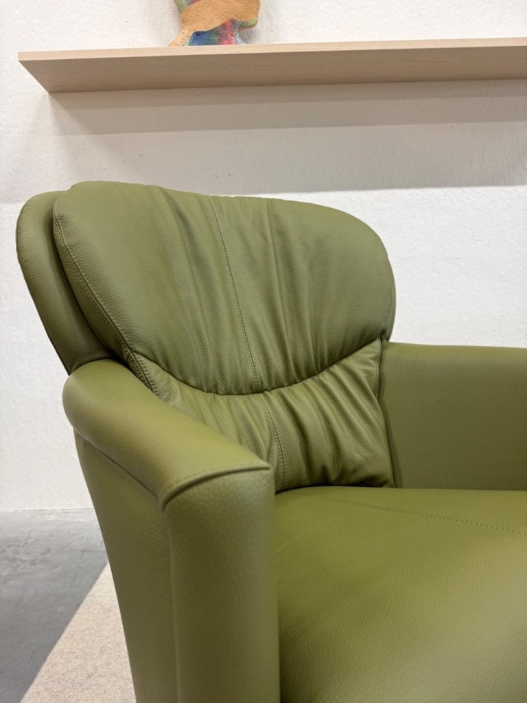 Nieuw Leolux Excalibur Fauteuil groen leer design stoel, Huis en Inrichting, Leolux, Info@leolux.nl, Nieuw, Ophalen of Verzenden