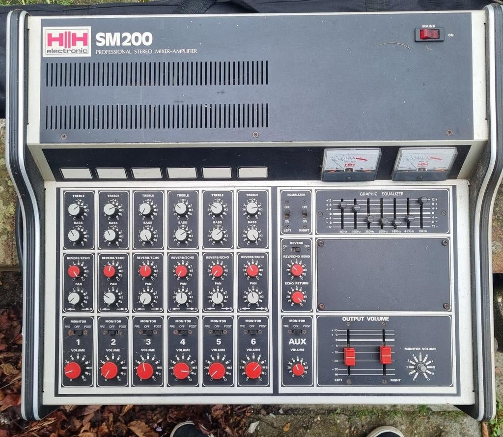 H/H Electronic SM200 Professionele Stereo Mixer-Versterker, Ophalen, Gebruikt, 5 tot 10 kanalen, Microfooningang
