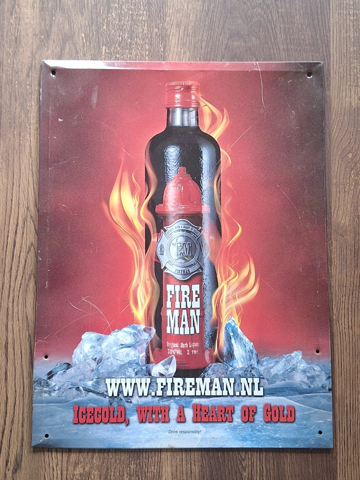 fireman wandbord, Ophalen of Verzenden, Reclamebord
