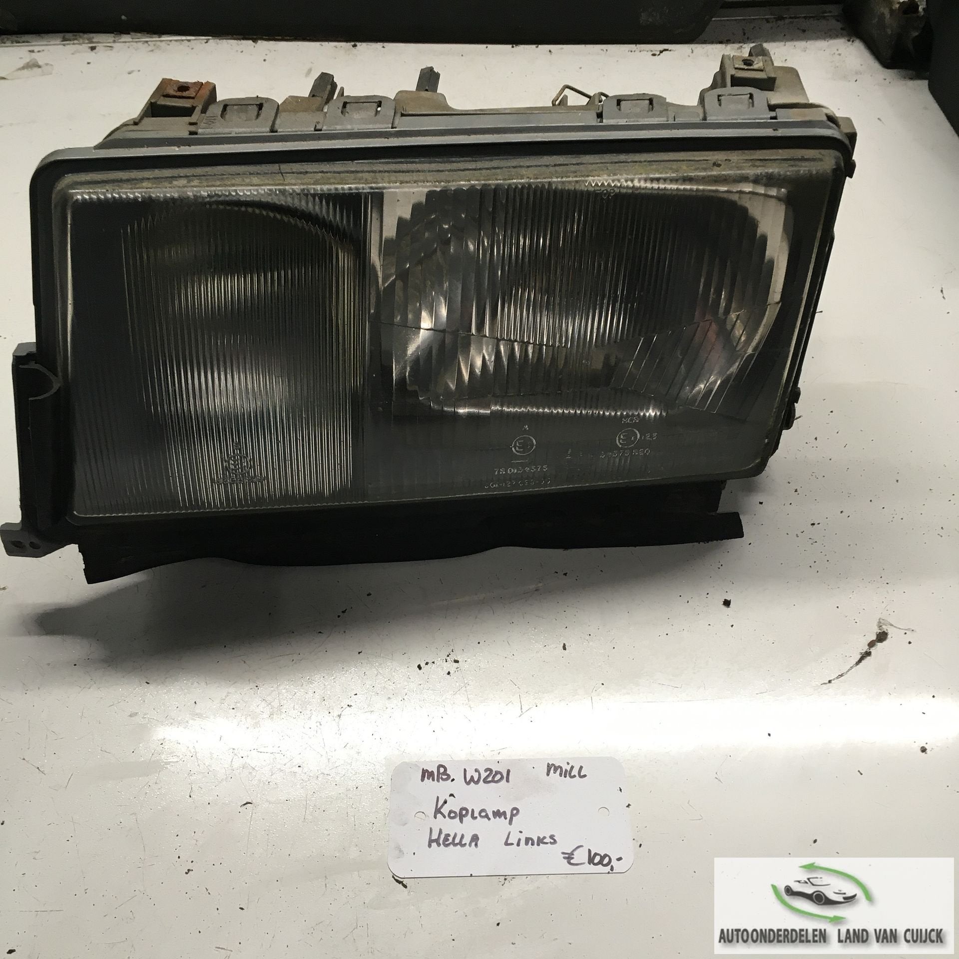 Mercedes W124  1986    Koplamp Hella   Linksvoor, Gebruikt, -, -, Ophalen of Verzenden