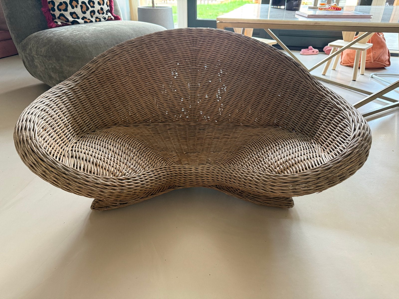 Vintage rotan yoga bankje/fauteuil - Zo goed als nieuw, Ophalen, Zo goed als nieuw, Yogamat