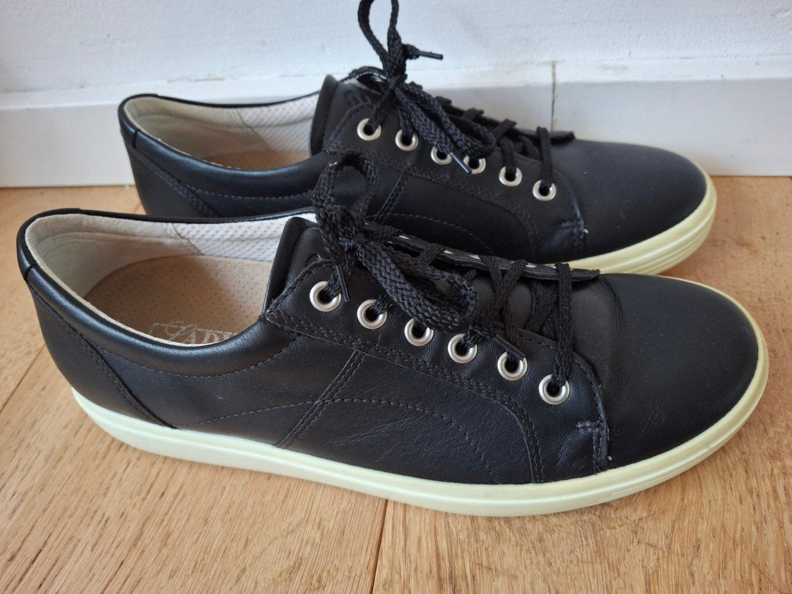 ECCO Zwarte Leren Sneakers Maat 40, Ophalen of Verzenden