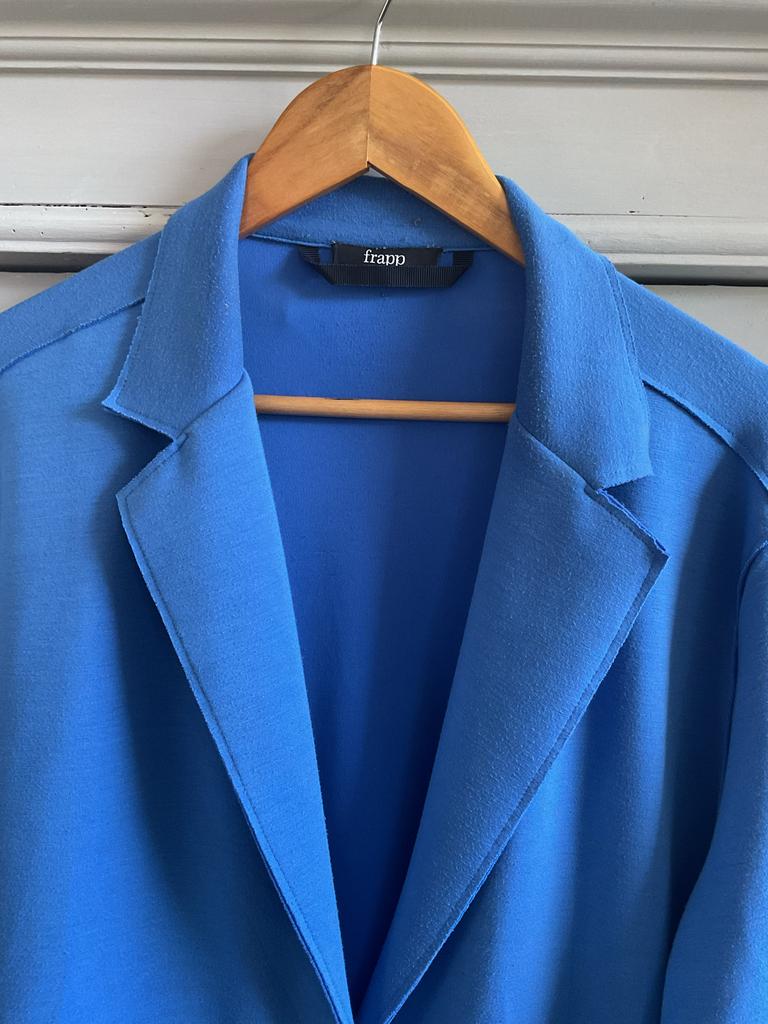 Frapp blauw jasje/vest maat 46 (past ook 48/50), Kleding | Dames, Blauw, Maat 46/48 (XL) of groter, Ophalen of Verzenden, Jasje