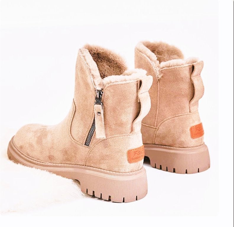 F&8 🍂 suede look laarsjes met bont mt 39/40 NIEUW, Verzenden, Beige, Lage of Enkellaarzen, Nieuw