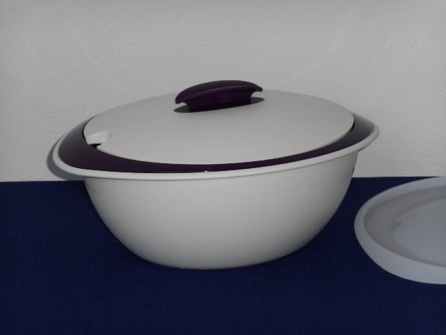 Tupperware Iso Duo Serveerschaal 2,5 L. Wit/Paars, Ophalen of Verzenden, Nieuw, Paars, Schaal