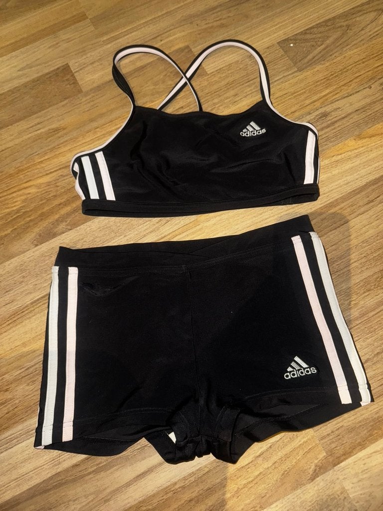 Bikini Adidas 36 zwart zwarte pastelstrepen geen badpak, Zwart, Bikini, Gedragen, Verzenden