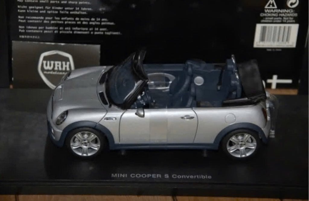 1:18 MINI COOPER S CABRIO Silver Autoart 74848 in box WRH, Verzenden, Zo goed als nieuw, Auto, Autoart