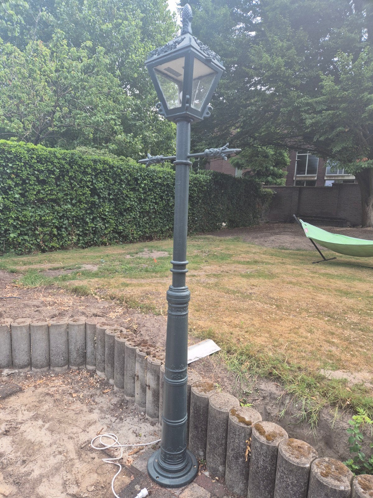 Gietijzeren Lantaarnpaal 285cm - Zwaar en Klassiek, Ophalen, Gebruikt, Staande lamp, Netvoeding