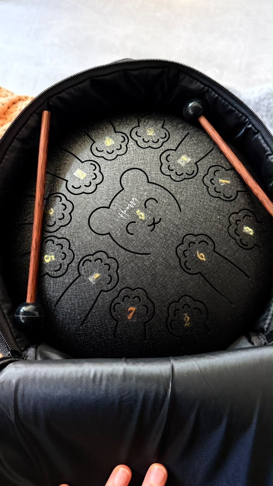 Tongue drum met draagtas en stokken, Ophalen of Verzenden, Zo goed als nieuw, Melodische percussie