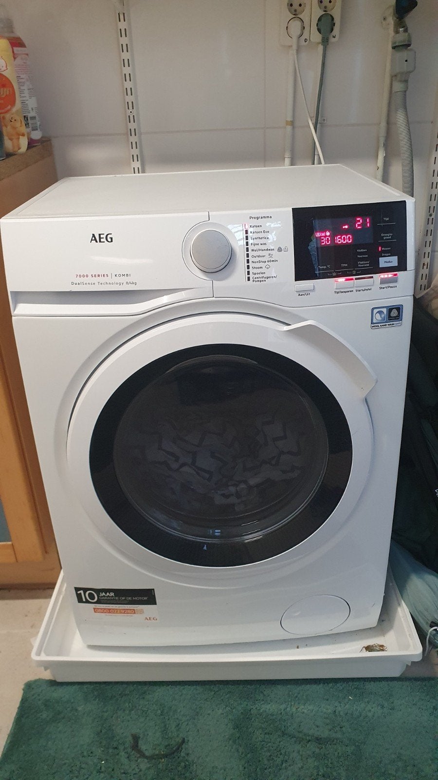 AEG L7WB86GW Wasmachine/Droger Combo - Droger defect, Ophalen, 8 tot 10 kg, 1600 toeren of meer, Voorlader