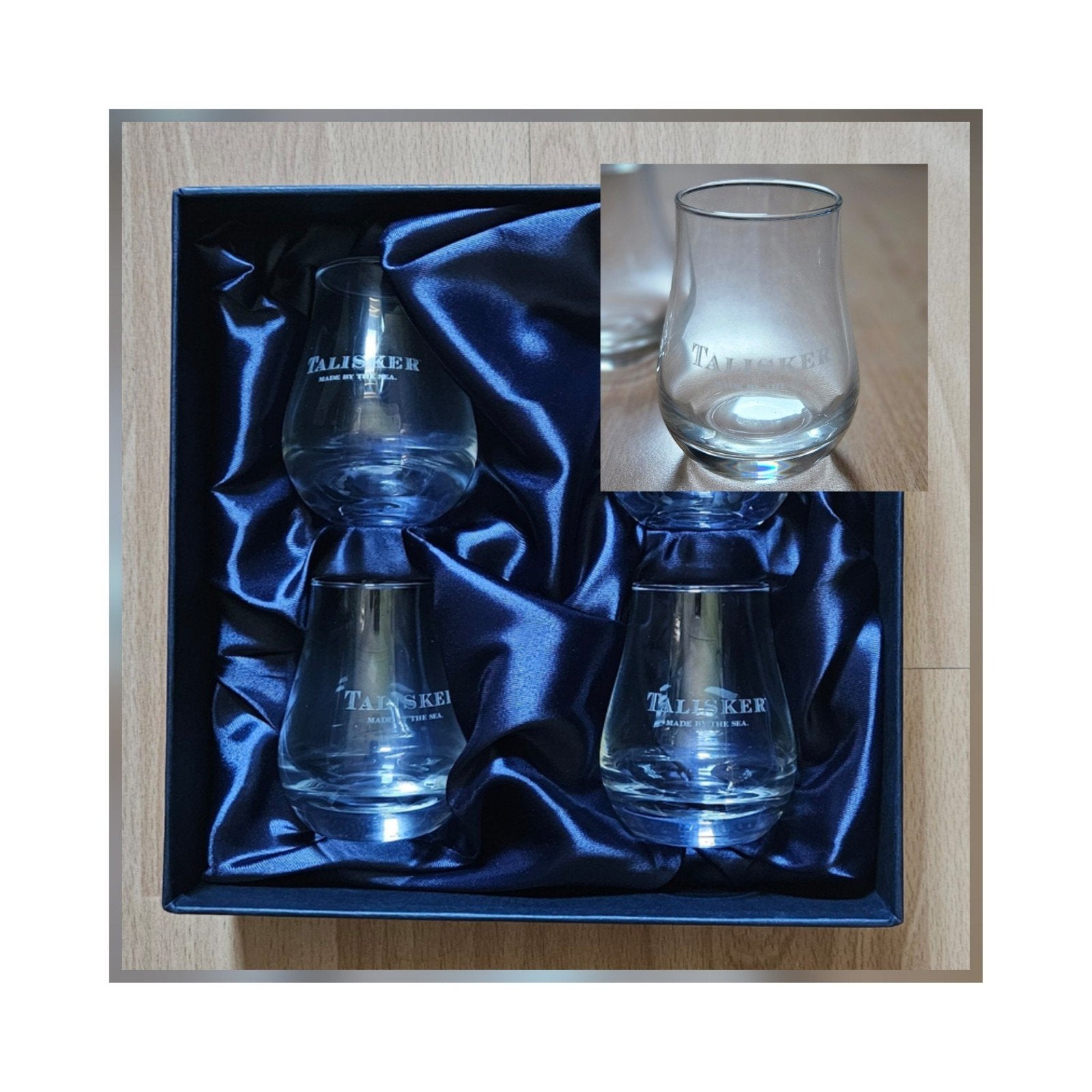 Prachtige Talisker whisky glazen set in luxe doos, Ophalen of Verzenden, Zo goed als nieuw, Overige merken, Glas