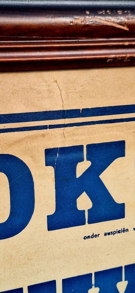 Authentieke boks poster, boks affiche van wedstrijden 1952👊, Ophalen, Met lijst, Sport, A1 t/m A3