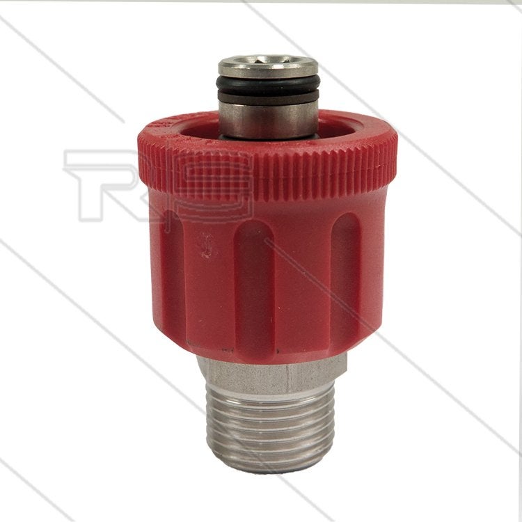RVS Wartel M24 Rood 15mm voor Hogedruk 600 Bar, Verzenden