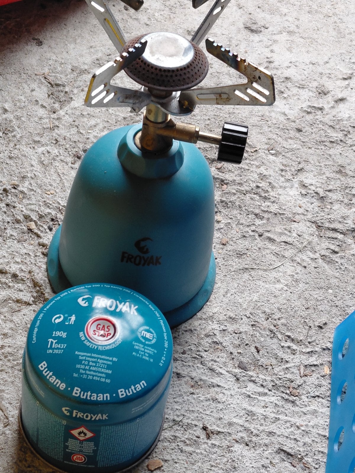Froyak Camping Gasbrander met Butaan Gasfles, Ophalen, Gebruikt