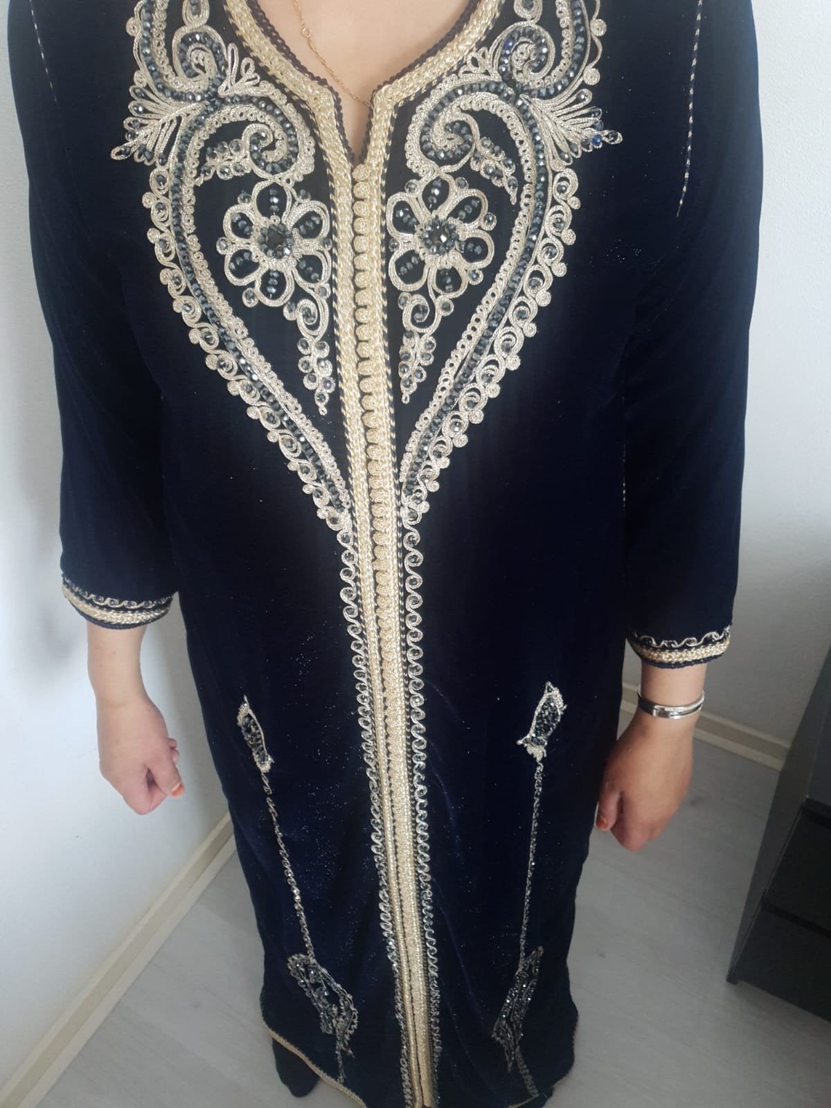 Mooie handgemaakte Marokkaanse kaftan - Maat XXL, Ophalen of Verzenden, Zo goed als nieuw, Maat 46/48 (XL) of groter, Zwart