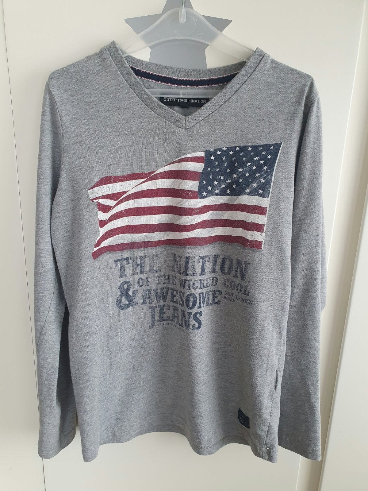 Longsleeve 152 grijs American Outfitters, Ophalen of Verzenden, Jongen, Shirt of Longsleeve