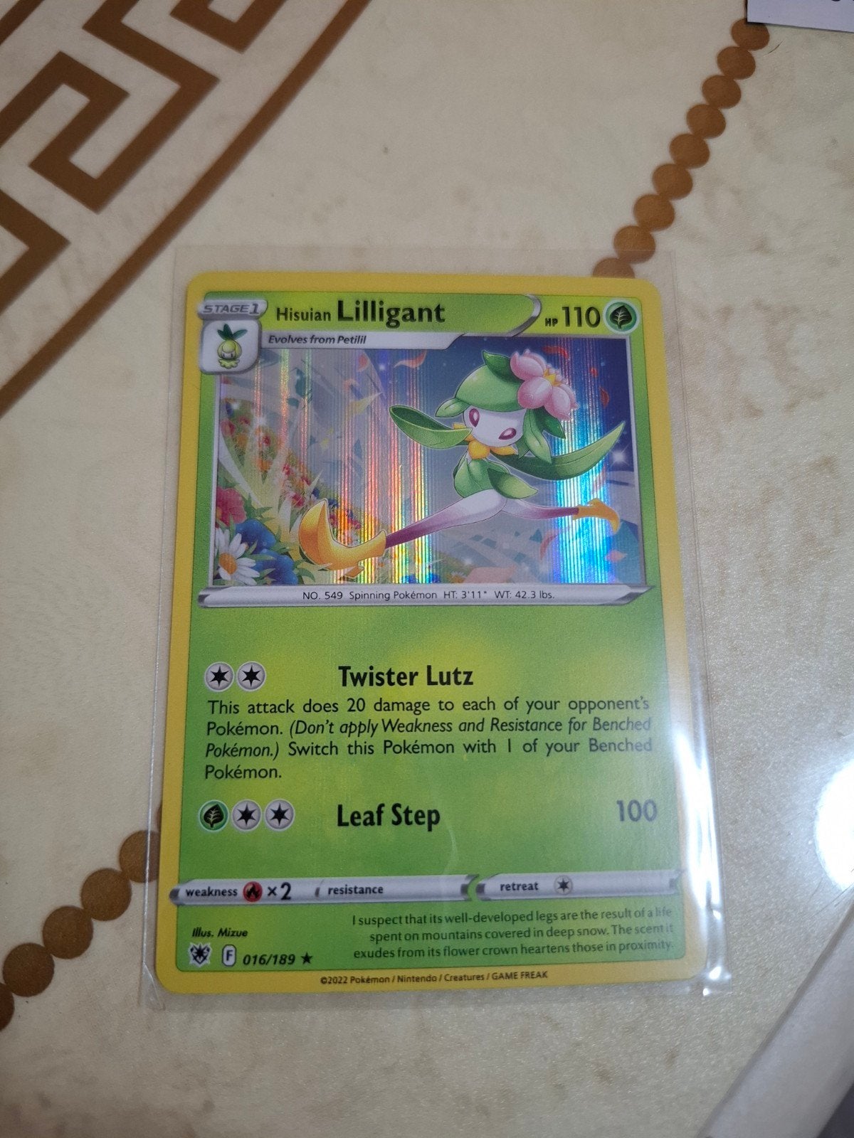 Pokémon Kaart Hisuian Lilligant 016/189 HP 110, Ophalen of Verzenden, Zo goed als nieuw, Losse kaart, Foil