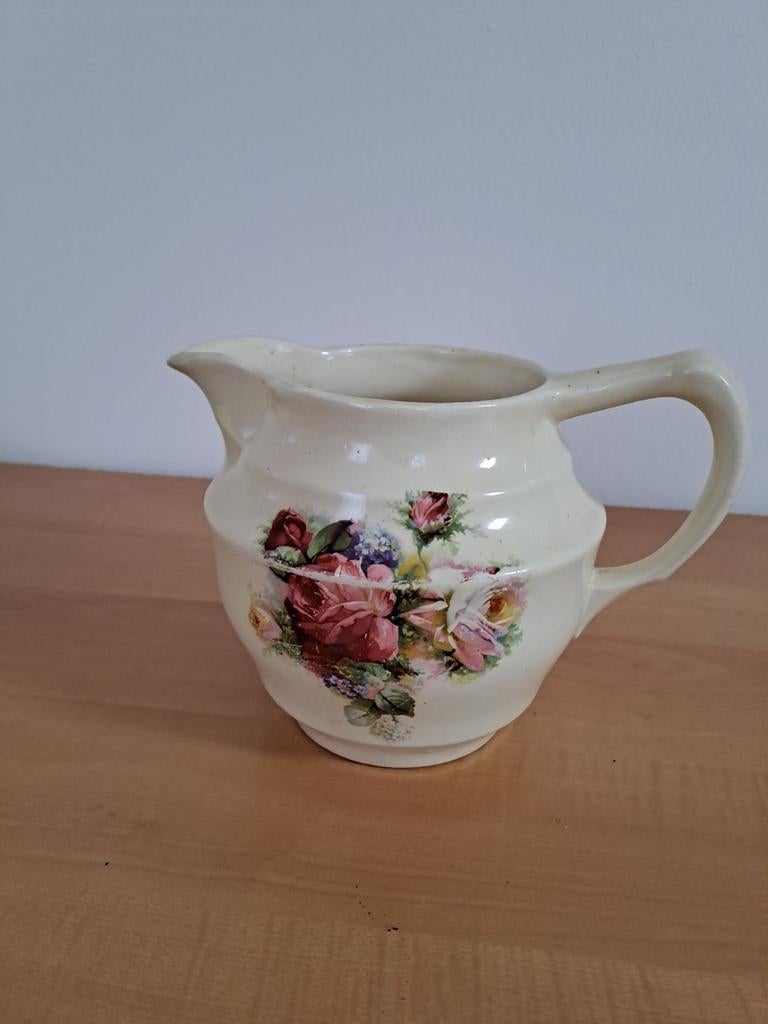 Antieke M. de Bruin Hollandse kan met rozen, Antiek en Kunst, Antiek | Keramiek en Aardewerk, Ophalen