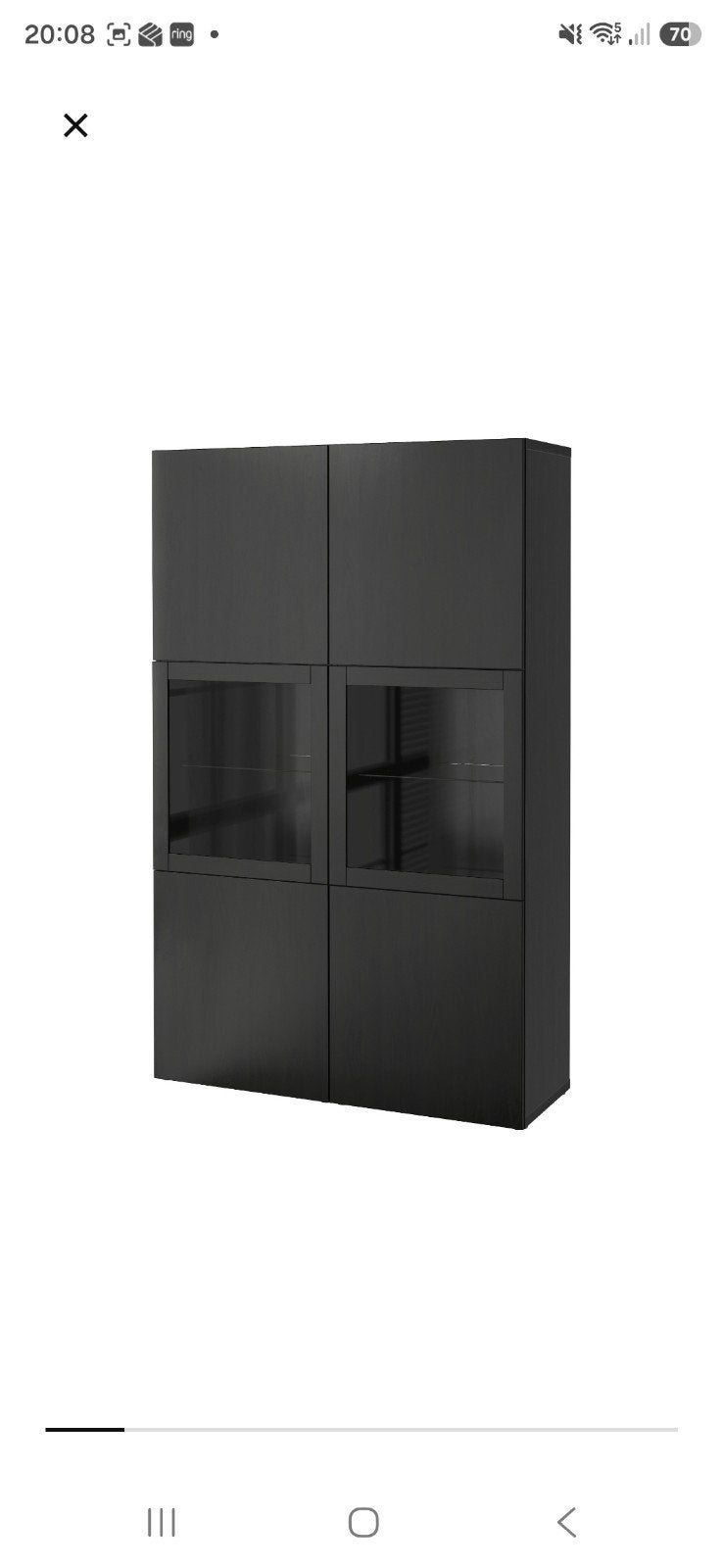 Bestå Ikea vitrinekast incl. Verlichting, Huis en Inrichting, Kasten | Vitrinekasten, Ophalen, Zo goed als nieuw, 25 tot 50 cm