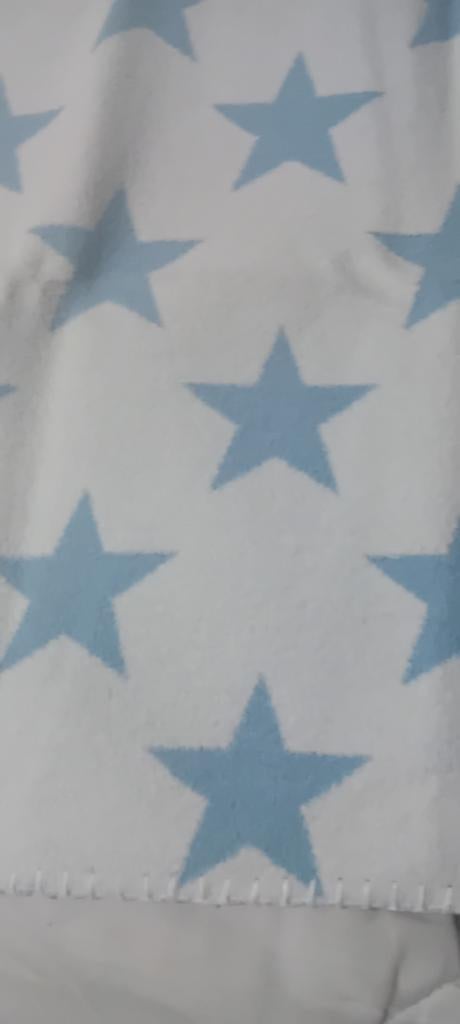 Baby deken met sterrenpatroon - Blauw/Wit, Blauw, Ophalen of Verzenden, Jongetje, Deken of Dekbed