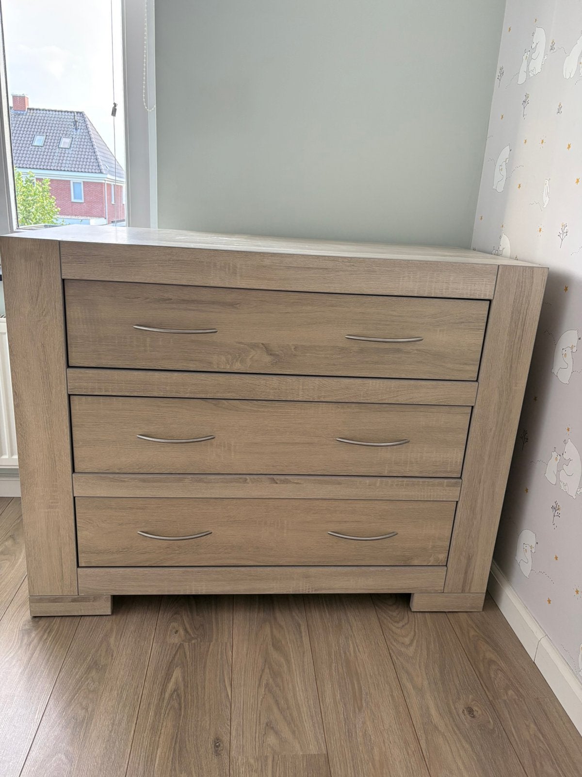 Commode babykamer – Interbaby – lichtgrijs, Kinderen en Baby's, Kinderkamer | Complete kinderkamers, Ophalen, Zo goed als nieuw