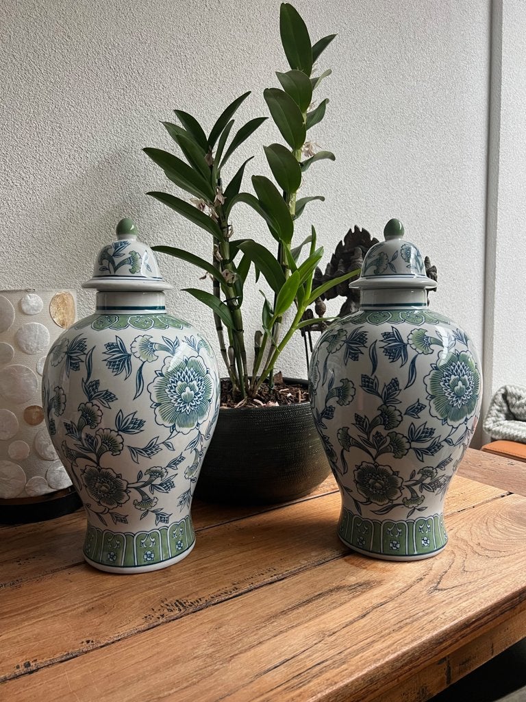Chinese vaas porselein chinees gemberpot pot groen gember, Verburgt Vintage, Overige typen, Nieuw, Ophalen of Verzenden