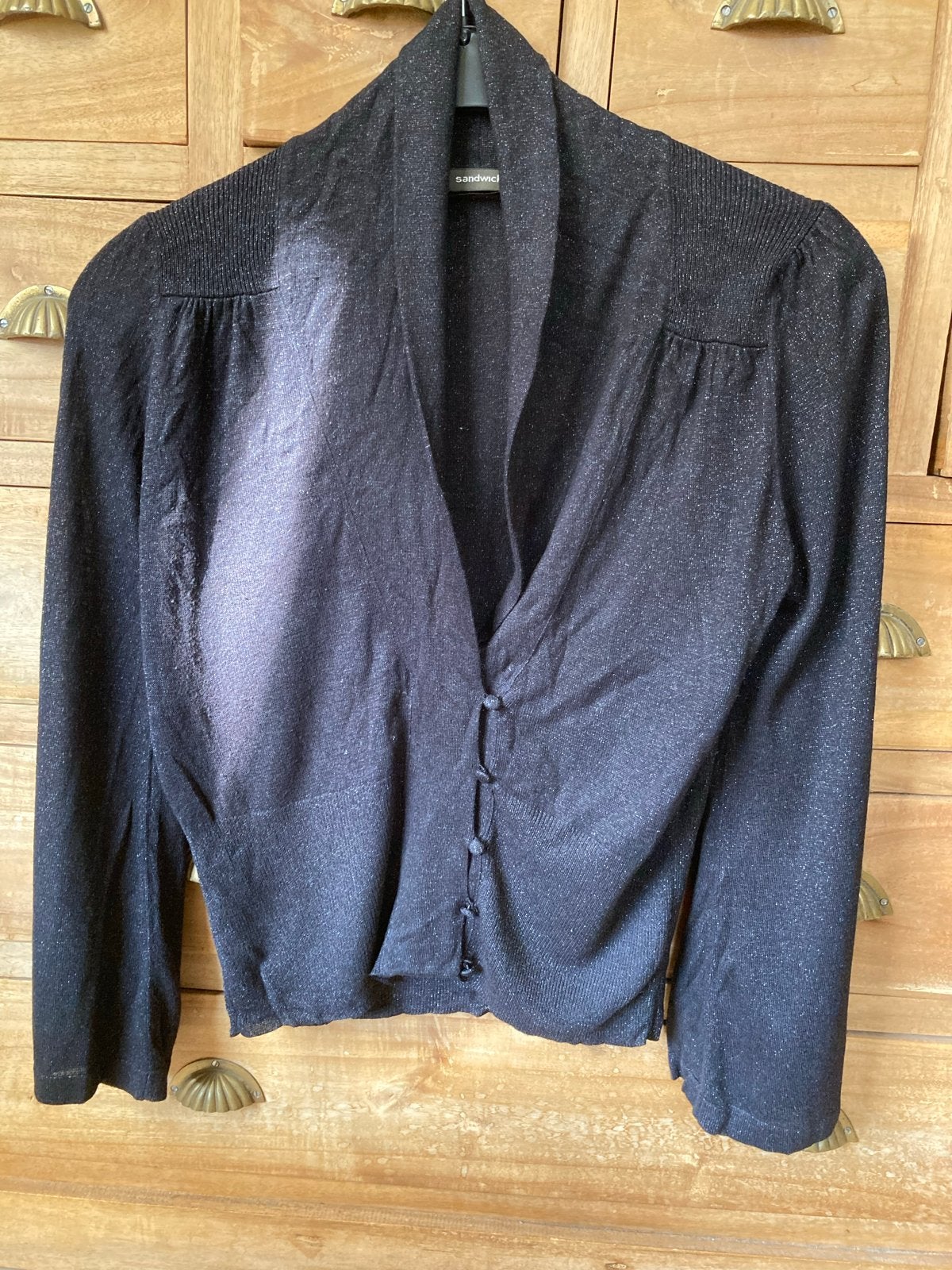 Zwart vest van Sandwich met glansgaren, maat M, Kleding | Dames, Truien en Vesten, Ophalen of Verzenden, Zo goed als nieuw, Maat 38/40 (M)