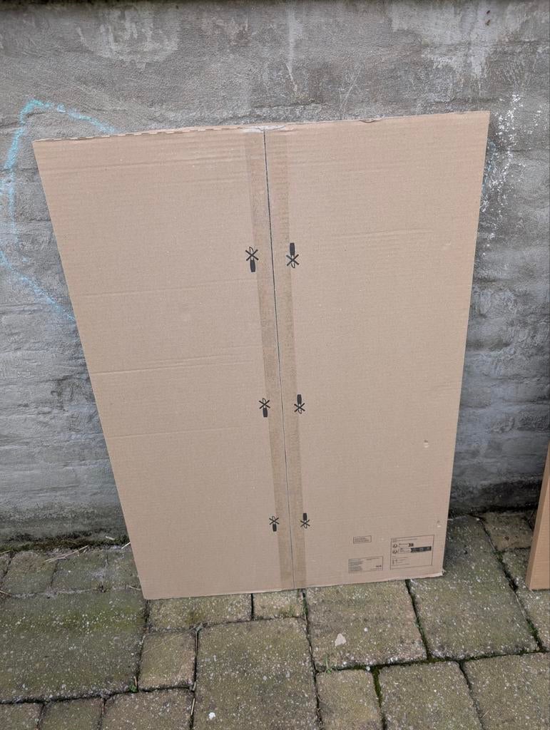 MEHAMN Schuifdeurpanelen 75x201 cm wit gebeitst eikeneffect, Ophalen, 200 cm of meer, Eikenhout, Nieuw