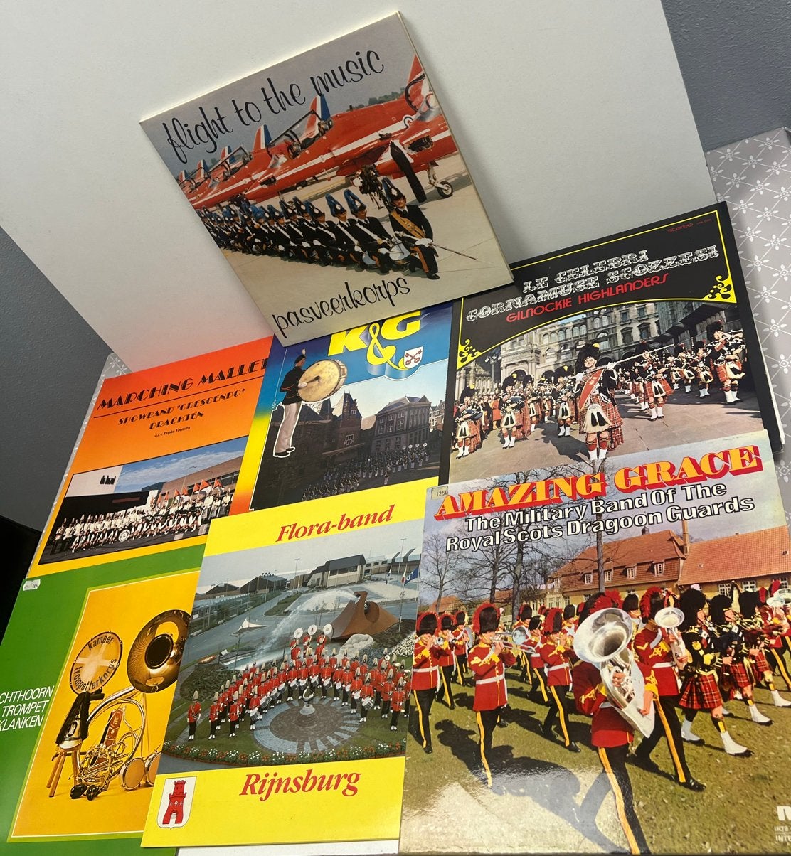 16. Diverse LP's van militaire en civiele bands, LP, Gebruikt, Overige genres, Ophalen of Verzenden